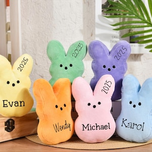 Gepersonaliseerde paaspeep, gepersonaliseerd cadeau, paasmandvuller, paashaas pluche, cadeau voor meisjes en jongens, paascadeaus, knuffeldier