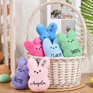 Gepersonaliseerde paaspeep, paasmandvuller, pluche voor kinderen, paascadeaus, knuffel, paashaas met naam, gepersonaliseerd cadeau