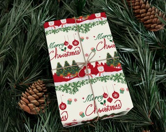 Christmas Gift Wrap Paper Set | Festive Holiday Wrapping | Merry Christmas Design | Perfect for Gifts, Holidays, and Celebrations