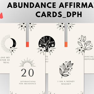 Affirmation Cards Printable, Manifestation Affirmation Card, Abundance Mindset, Affirmation Cards for Women, Edit on canva, instant download