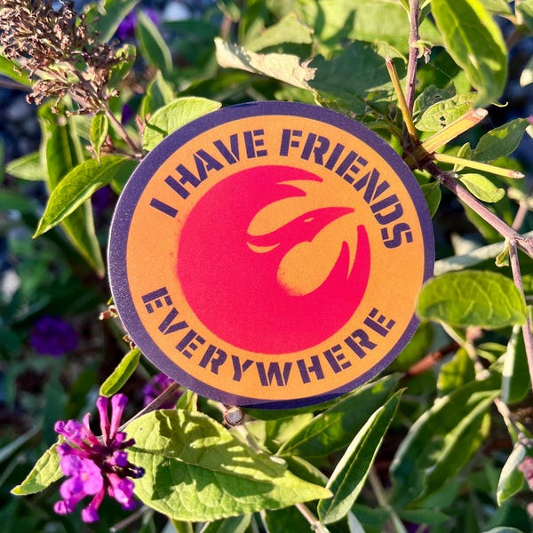 Waterdichte stickers Andor Rebellion I Have Friends Everywhere Firebird OG Fandom Resistance