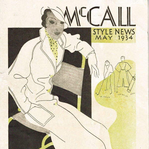 Digital Download 1930s McCall Fashion News 32 Page Flyer May 1934 Sewing Pattern Catalog