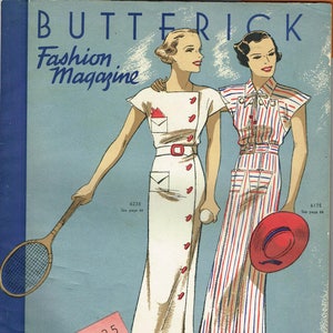 1930s Digital Download Butterick Summer 1935 Fashion Magazine Pattern Book Catalog