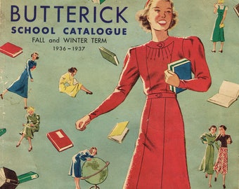Digital Download 1930s Butterick School Collegiate Catalog 1936 Pattern Book Catalog