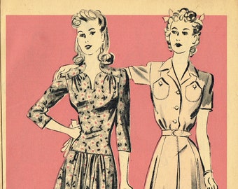 Digital Download Advance Fashion Flyer April 1942 Small Sewing Pattern Catalog