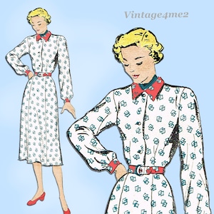 New York 798: 1950s Uncut Misses Shirtwaist Dress Sz 32 B Vintage Sewing Pattern