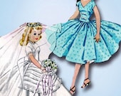 1950s Vintage McCalls Sewing Pattern 2162 10.5 Inch High Heel Revlon Wedding Dress Doll Clothes