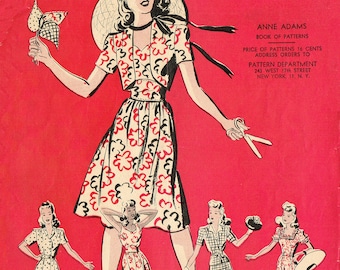 1940s Anne Adams Summer 1943 Mail Order Sewing Pattern Catalog 24 Pg Digital Download