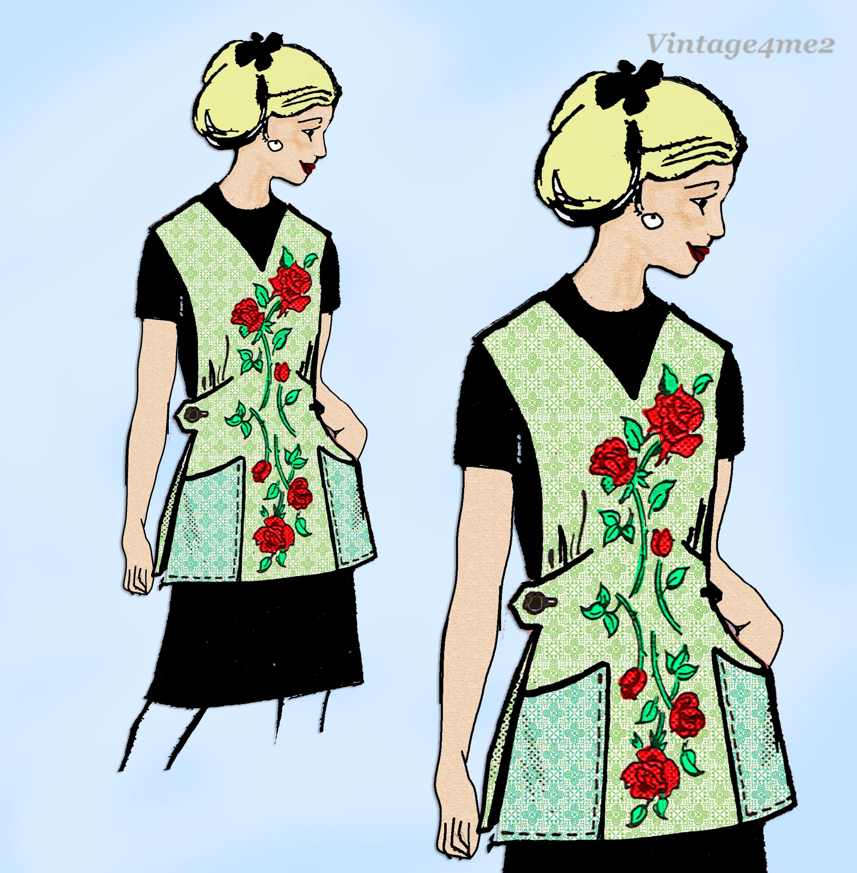 1960s Vintage Anne Adams Sewing Pattern 4655 Misses Cobbler Apron