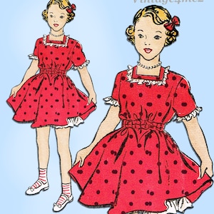 1950s Girls Dress Sewing Pattern - New York 745 Size 8