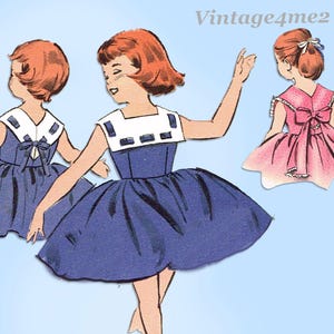 1950s Butterick 8545 Toddler Party Dress Sewing Pattern - Size 1