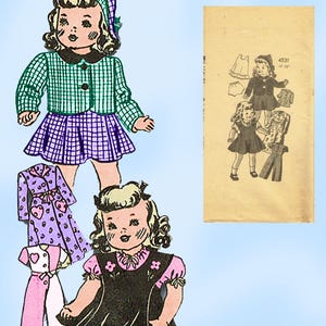 1940s Original Vintage Anne Adams Sewing Pattern 4531 Rare 16in Doll Clothes Set