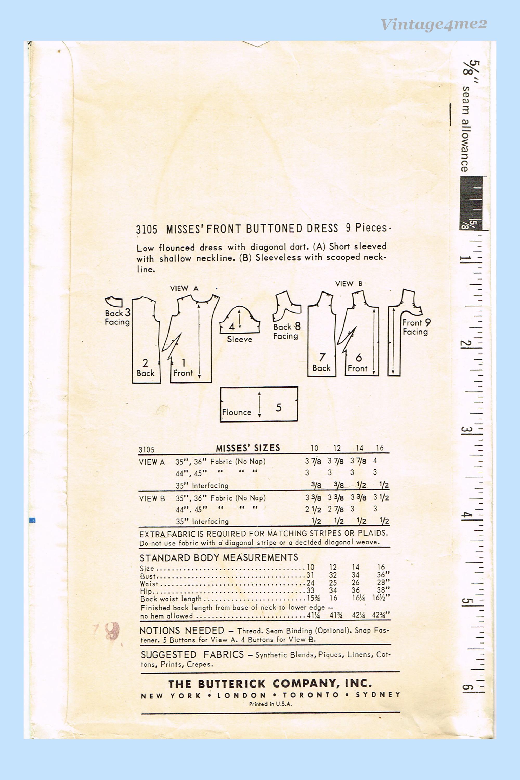 1960s Vintage Butterick Sewing Pattern 3105 Uncut Flounced Sheets ...