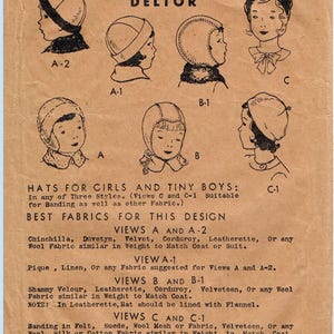 Butterick 4108: 1930 Rare Toddler Girls Cloche Hat Size 2 Vintage Sewing Pattern