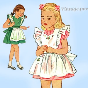 Simplicity 1789: 1940s Cute Baby Girls Pinafore Dress Sz2 Vintage Sewing Pattern