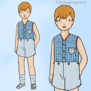 Butterick 2698: 1920s Uncut Toddler Boys Sun Suit Size 4 Vintage Sewing Pattern