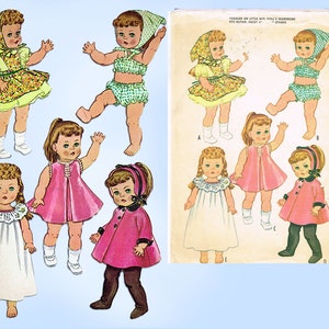 1960s Vintage McCalls Sewing Pattern 2466 Cute 14 to 15 Inch Patsy Ann Doll Clothes