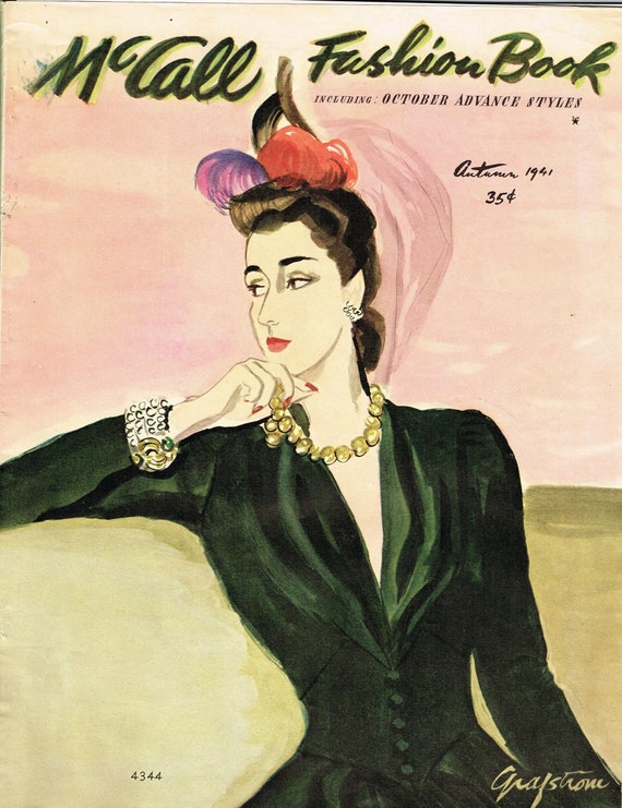 Digital Download 1940s McCall Fall 1941 Fashion Book Magazine Pattern Book Catalog