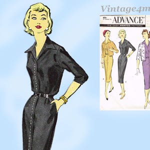 Advance 8679: 1950s Uncut Misses Dress Size 36 Bust Vintage Sewing Pattern