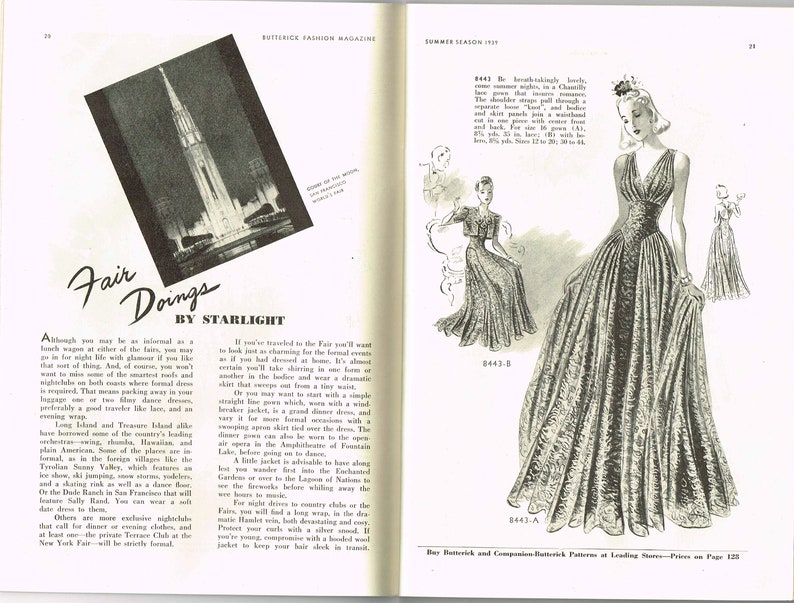 Instant Digital Download Butterick Summer 1939 Pattern Book Ebook Catalog Magazine image 3