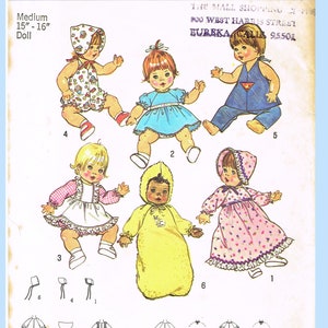 1970s Vintage Simplicity Sewing Pattern 7208 Uncut 15-16in Baby Doll ...