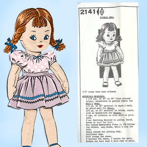 1950s Vintage Mail Order Sewing Pattern 2141 Uncut Toddler Sized Large Cloth Doll
