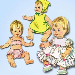 1960s Vintage Simplicity Sewing Pattern 6817 Ginny Baby 18 Inch Doll Clothes