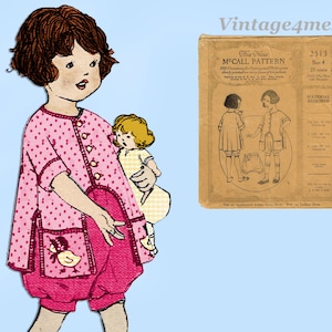 McCall 2513: 1920s Uncut Toddler Girls Bloomer Dress Sz 4 Vintage Sewing Pattern