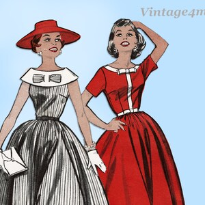 Butterick 8408: 1950s Cute Misses Street Dress Size 32 B Vintage Sewing Pattern