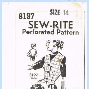 Mail Order 8197: 1950s Flattering Misses Weskit Vest 32 B Vintage Sewing Pattern