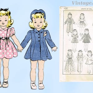 1930s Vintage Butterick Sewing Pattern 456 Sweet 20in Little Girl Doll Clothes Set