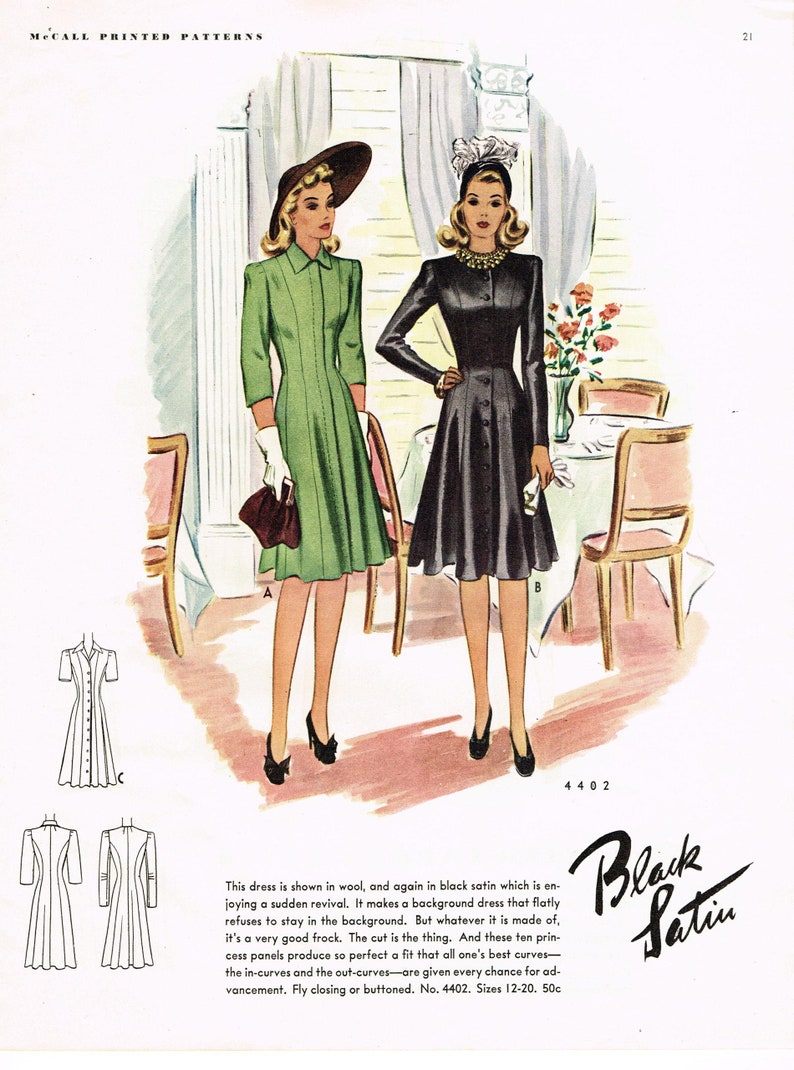 Digital Download 1940s McCall Fall 1941 Fashion Book Magazine Pattern Book Catalog