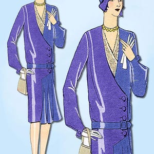 1920s VTG Ladies Home Journal Sewing Pattern 5879 FF Misses Flapper Dress Sz 36B