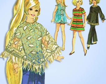 1970s Vintage Simplicity Sewing Pattern 9138 Cute 17.5in Teen Fashion Doll Clothes