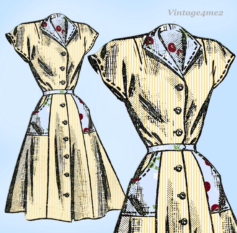 1950s Vintage Mail Order Sewing Pattern 2231 Uncut Misses Day Dress ...