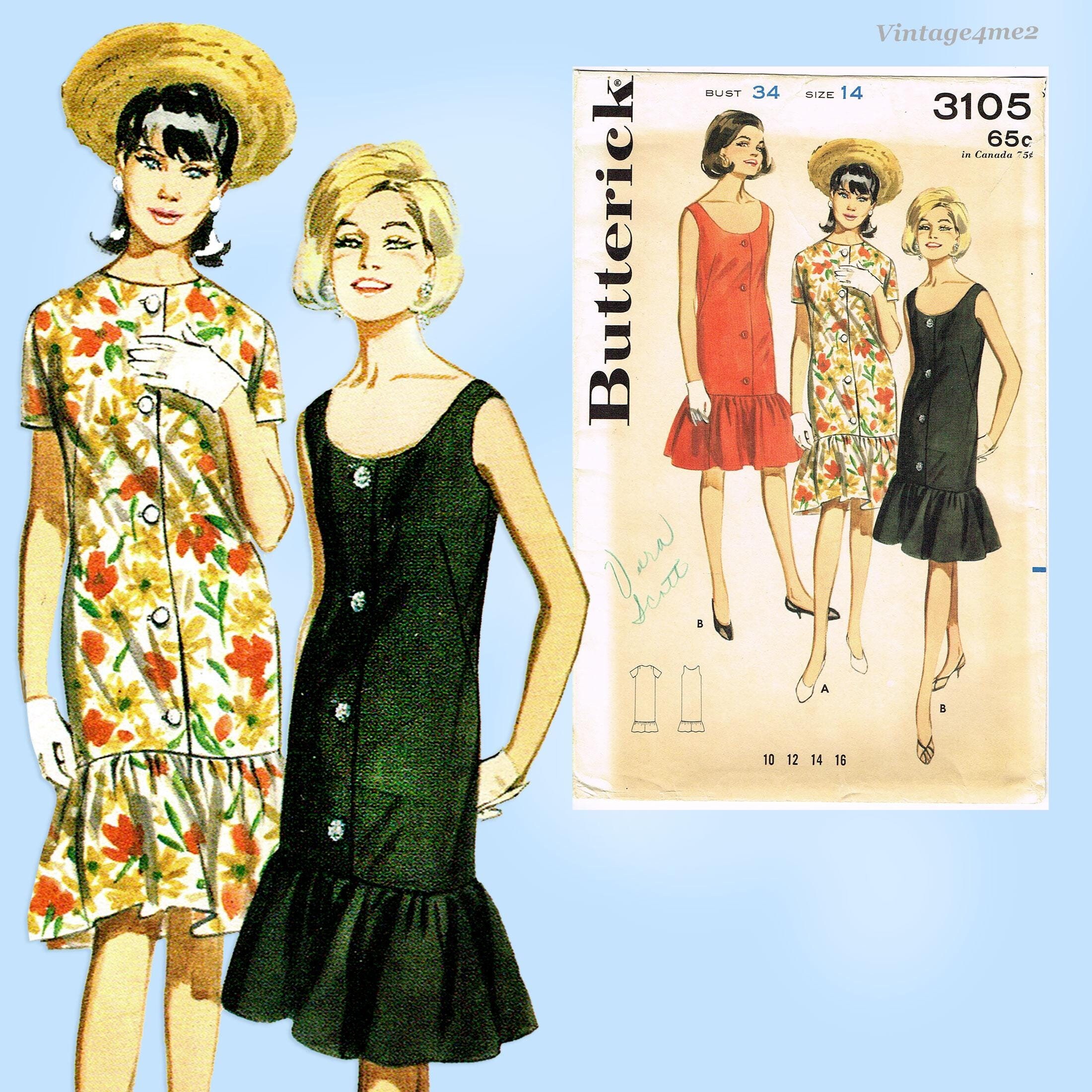 1960s Vintage Butterick Sewing Pattern 3105 Uncut Flounced Sheets ...