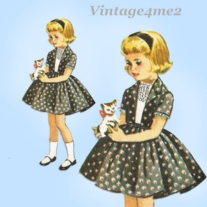 McCall 4386: 1950er Jahre Kleinkind Mädchen Kleid & Bolero Gr. 6 Vintage Schnittmuster