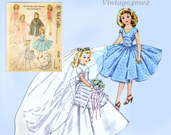 1950s Vintage McCalls Sewing Pattern 2162 High Heel Doll Clothes 10.5 In Revlon