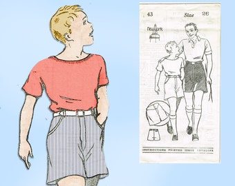 1930s Vintage New York Sewing Pattern 43 Uncut Boys Boxer