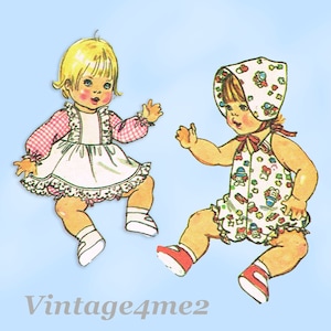 1970s Vintage Simplicity Sewing Pattern 7208 Uncut 13-14in Baby Doll Clothes Set