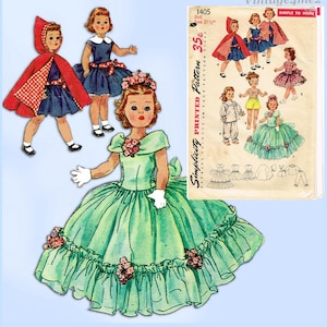 1950s Vintage Simplicity Sewing Pattern 1405 19.5 Inch Toni Walker Doll Clothes