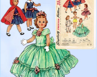 1950s Vintage Simplicity Sewing Pattern 1405 19.5 Inch Toni Walker Doll Clothes