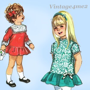Simplicity 9089: 1960s Cute Toddler Girls Party Dress Sz1 Vintage Sewing Pattern