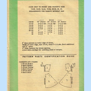 1950s Misses Anne Adams Sewing Pattern 4553 Uncut Misses Cocktail Dress ...
