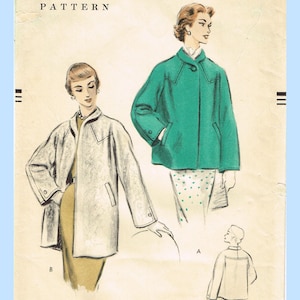 Vogue 8295: 1950s Chic Misses Swing Jacket Sz 30-32 B Vintage Sewing Pattern