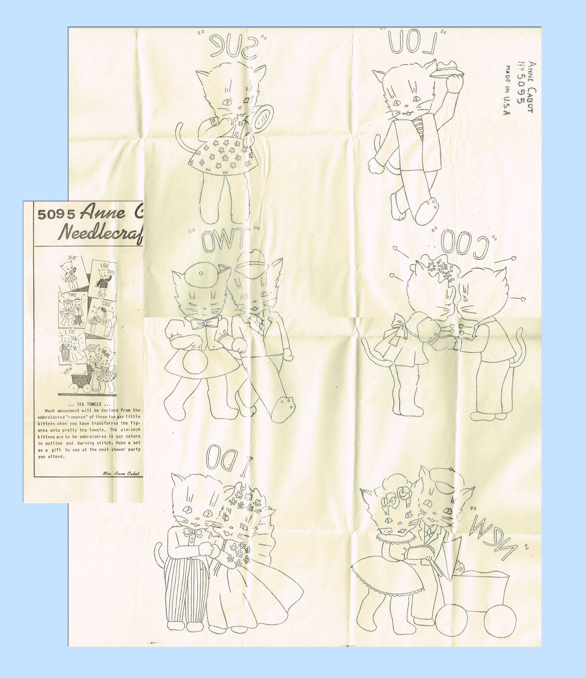 1950s Anne Cabot Embroidery Transfer 5095 Uncut Honeymoon Etsy