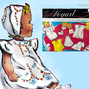 1950s Vintage Vogart Embroidery Transfer 651 Sweet Uncut Layette Motifs