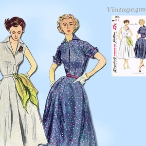1950s Vintage Simplicity Sewing Pattern 3876 Misses Simple Sun Dress ...