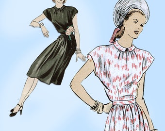 Vogue 5785: 1940s Lovely Misses Day Dress Size 30 Bust Vintage Sewing Pattern