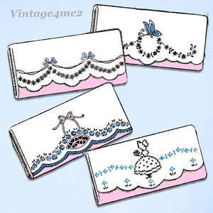 1940s Uncut Aunt Marthas Embroidery Transfer 125 Classic Floral Pillowcase